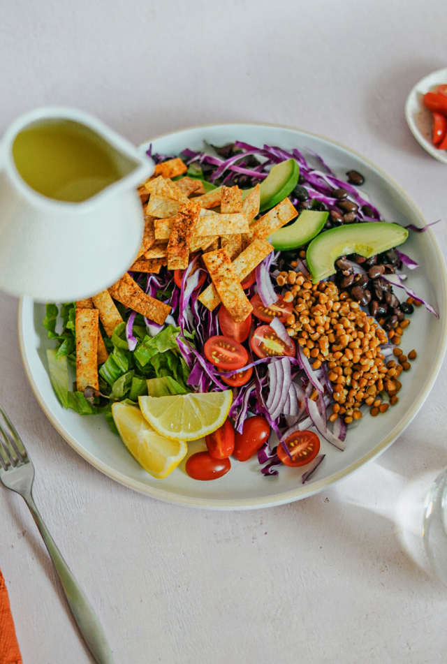 Lentil avocado salad